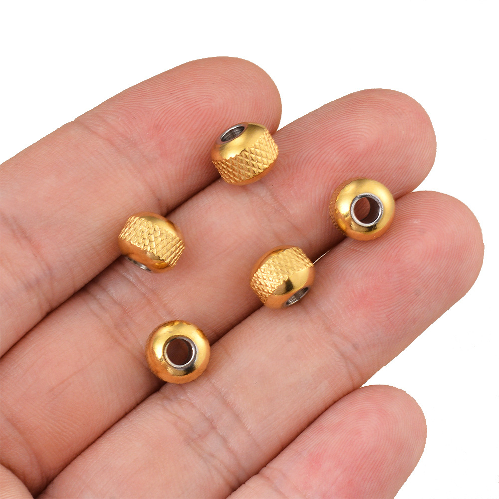 50 PCS/Package Stainless Steel Solid Color Beads display picture 2