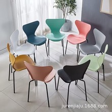 轻奢北欧网红工业风餐椅家用餐厅简约靠背创意洽谈办公椅塑料凳子