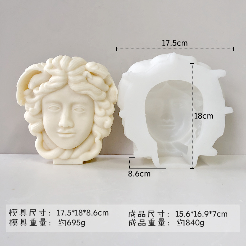 Jiahui Beauty Face Retrato Vela de aromaterapia Molde de silicona Molde de decoración de escritorio de yeso