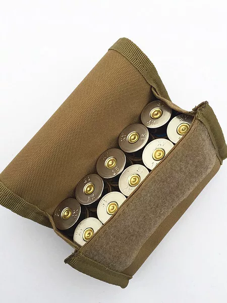 Outdoor Tactical 10-Hole Shotgun Shell Storage Bag Molle Waist-Mounted Accessory Bag Military Model Shell Storage Pouch