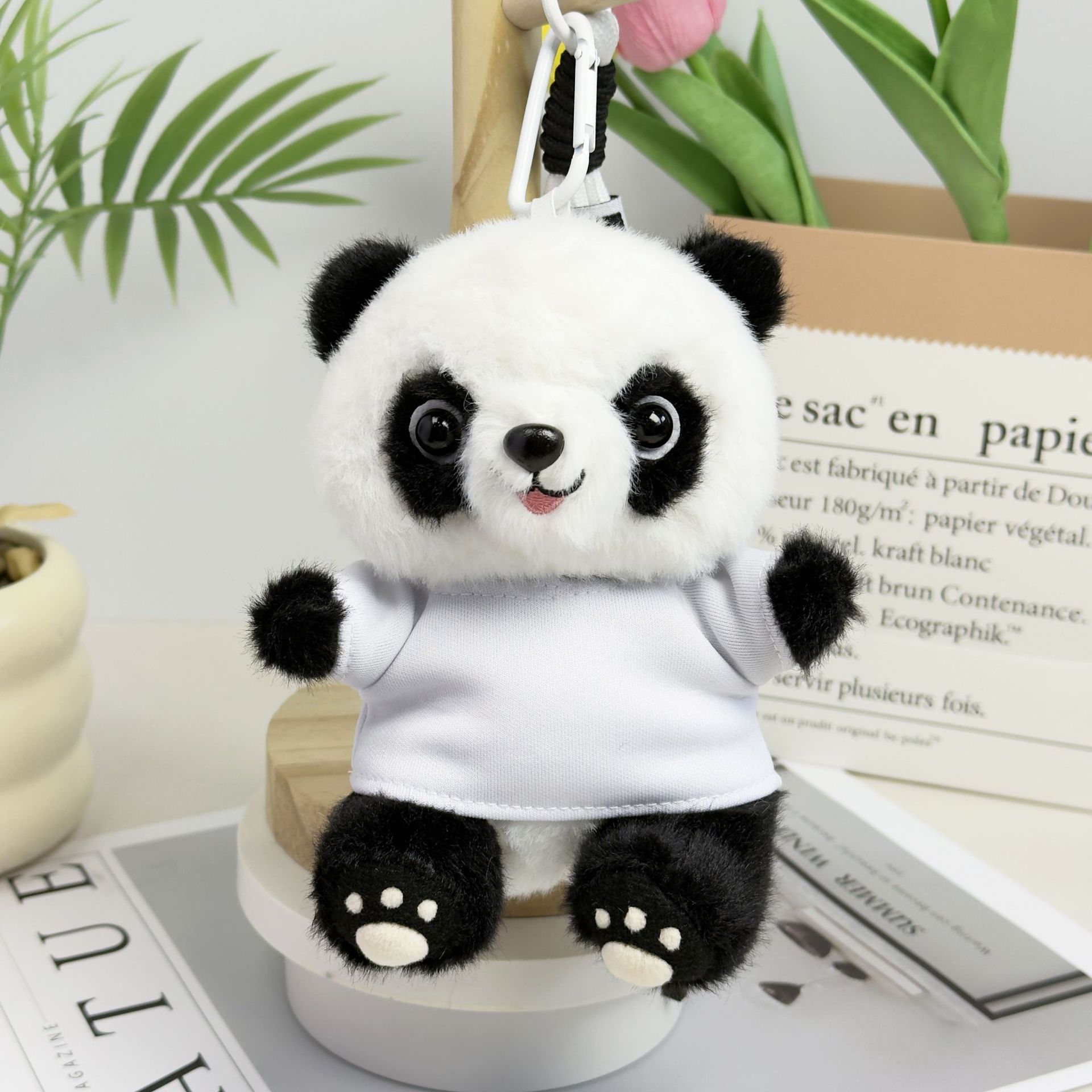 Panda muñeca suéter muñeca sonriente juguetes de peluche reunión anual regalos bancarios se pueden imprimir LOGO