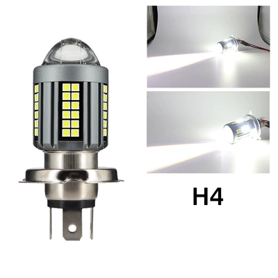 Motorcycle front headlight H4 three-prong H6 white and yellow electric vehicle light, integrated high and low beam H6 bulb, small powerful spotlight (Motorcycle headlights, headlights) - h4-all-white