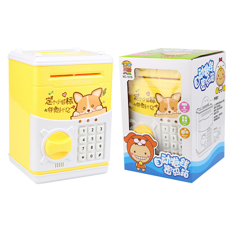 Hucha automática musical en forma de cajero ATM, caja fuerte eléctrica con clave, regalo creativo
