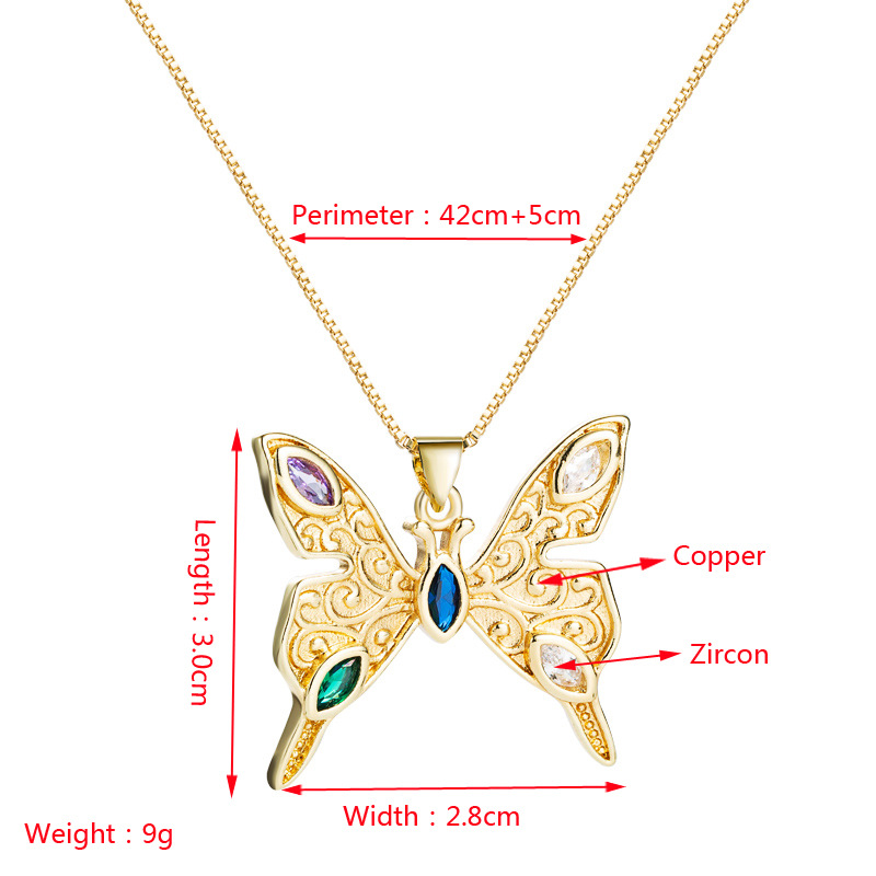 Nihaojewelry wholesale jewelry fashion hollow butterfly pendant copper goldplated necklacepicture1