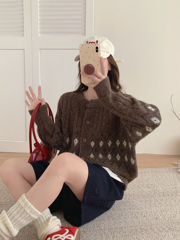 早秋叠穿针织开衫马甲女韩系穿搭复古学院风无袖外搭毛衣背心|undefined