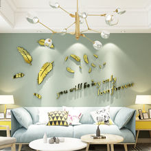 爱情羽毛亚克力3d立体墙贴客厅卧室沙发背景墙创意自粘装饰贴画