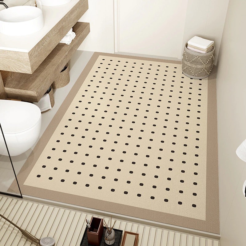 Cross-border bestseller: simple and luxurious diatomite floor mat, absorbent bathroom mat, full-cover foot mat, non-slip shower room mat, available for dropshipping