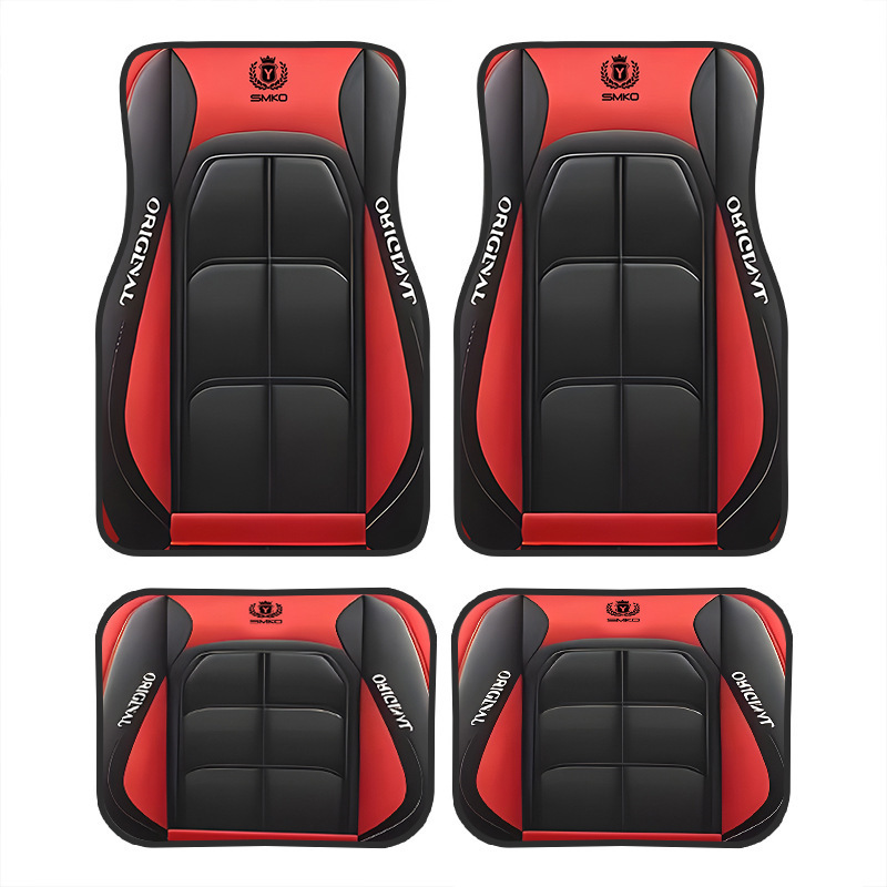 Cross-Border Best-Selling Universal Car Floor Mats, Stain-Resistant, Wear-Resistant and Easy to Care For, Four-Piece Set of Driver and Passenger Mats, Labeling and Delivery Floor Mats