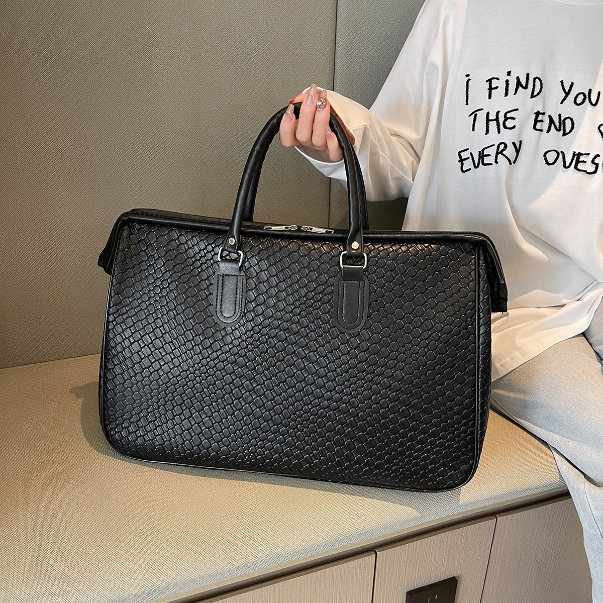 Commuting High-End Travel Suitcase, Business Handbag, Fashionable Shoulder Bag, Large Capacity Trendy Computer Bag, Korean Style Briefcase