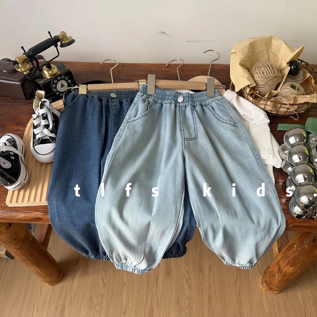Children's Lightweight Soft Jeans 2025 New Boys' Pants Summer Thin Baby Summer Pants Girls Anti-Mosquito Pants