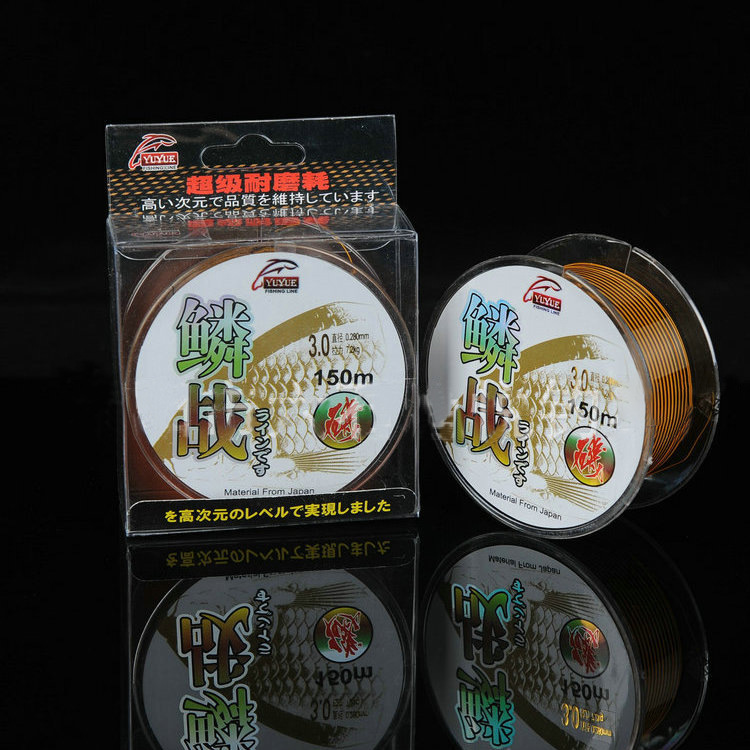 Línea de pesca japonesa de nailon de doble color, seda original, resistente al desgaste, resistente a la corrosión, línea de pesca marina, 150 metros, línea de pesca para pesca en roca, venta al por mayor.