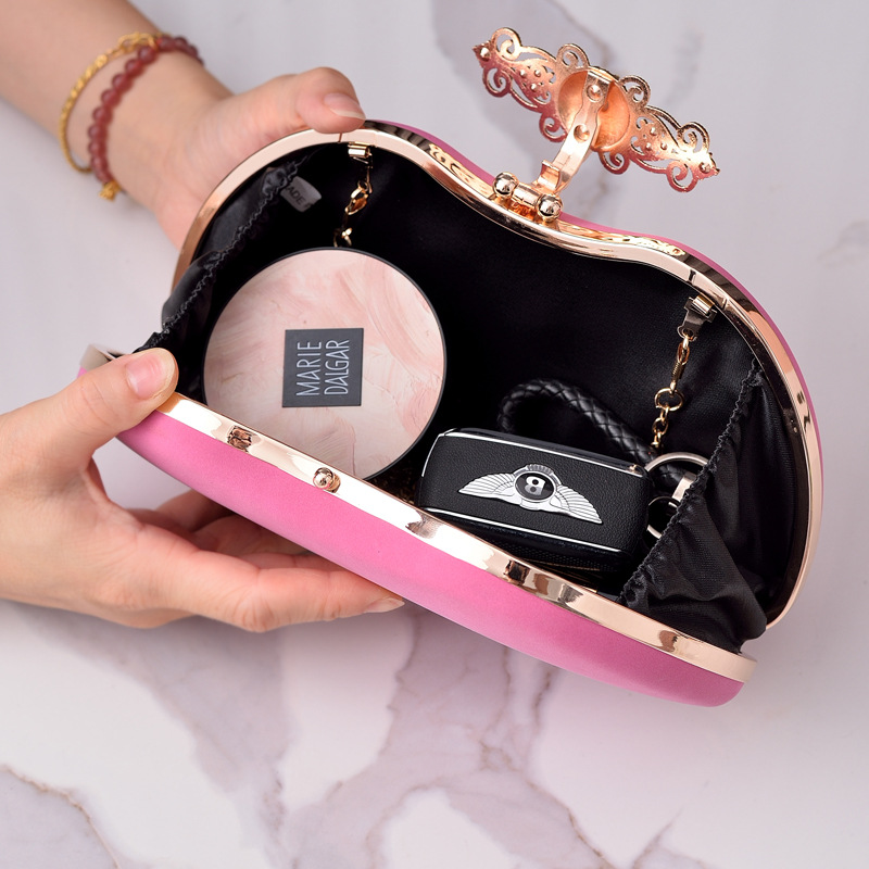 2023 nuevo bolso de noche de la PU bolsa cheongsam bolsa de moda Socialite lujo boca Bolsa de Oro moda rhinestone bolsa transfronteriza e-commerce