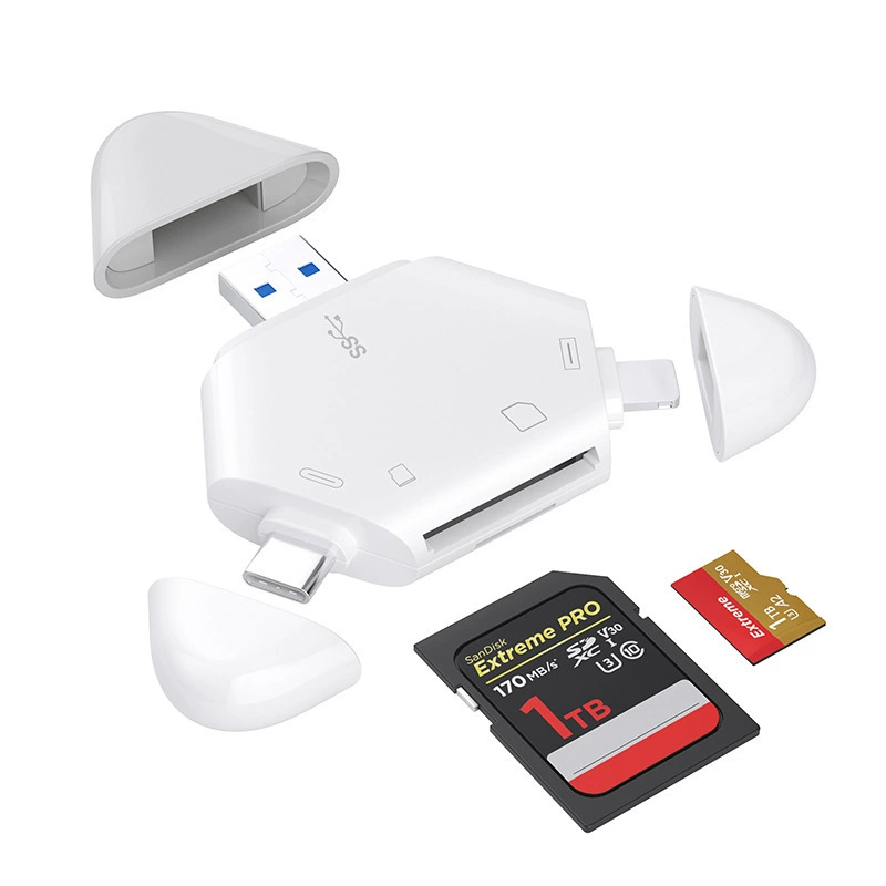 Читатель磁 카드 считыватель подходит для Apple, Type-C, USB-компьютеров, Android планшетов, SD/TF OTG