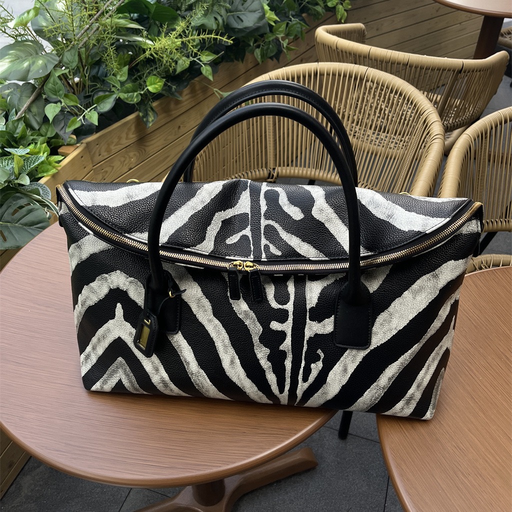 Reisetaschen Zebra-Muster, modische Reisetasche, neuer Stil, Sporttasche, Handtasche, Gepäcktasche, Registrierungstasche mit großer Kapazität, Kuriertasche für kurze Strecken_voghion.com