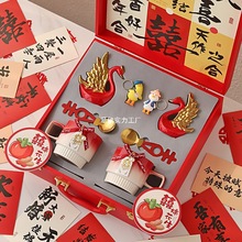 创意礼品套装天鹅摆件水杯伴手礼实用送新人新娘新婚夫妇结婚礼物