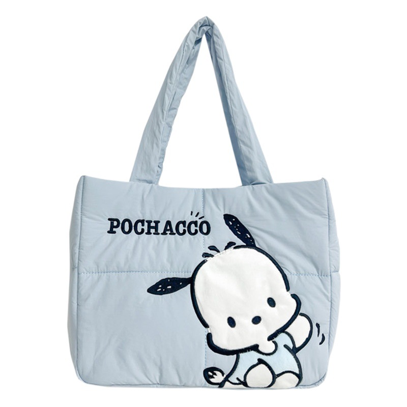 Cute Cartoon Print Tote Bag with a Girly Heart, Large Capacity Shoulder Handbag, Simple and Stylish Shopping Bag