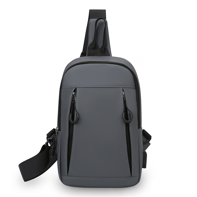 Otoño y invierno nuevo tipo de bolso de pecho de hombre multifuncional cargable USB bolso portátil de hombro para viajar bolso de mano versátil