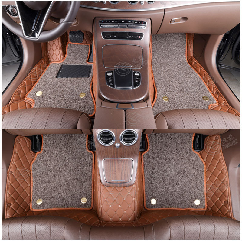 Cross-Border Double-Layer Silk Loop Full-Coverage Leather Floor Mats, Car Floor Mats Direct from the Source Factory, Dropshipping Available