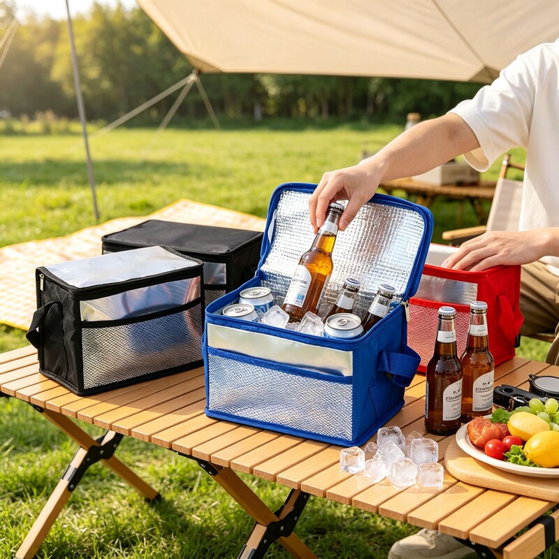 Thickened, large-capacity insulated lunch bag with aluminum foil lining, suitable for outdoor picnics, portable, foldable, and designed as a shoulder bag for carrying lunch boxes Thickened, large-capacity insulated lunch bag with aluminum foil lining, suitable for outdoor picnics, portable, foldable, and designed as a shoulder bag for carrying lunch boxes