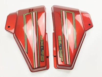 Motorcycle parts: Jialing 70 large fuel tank, JH70 fuel tank, JH70 battery cover, side cover, side cover, thickened fuel tank (Fuel tank) - 1-pair-of-side-covers-red