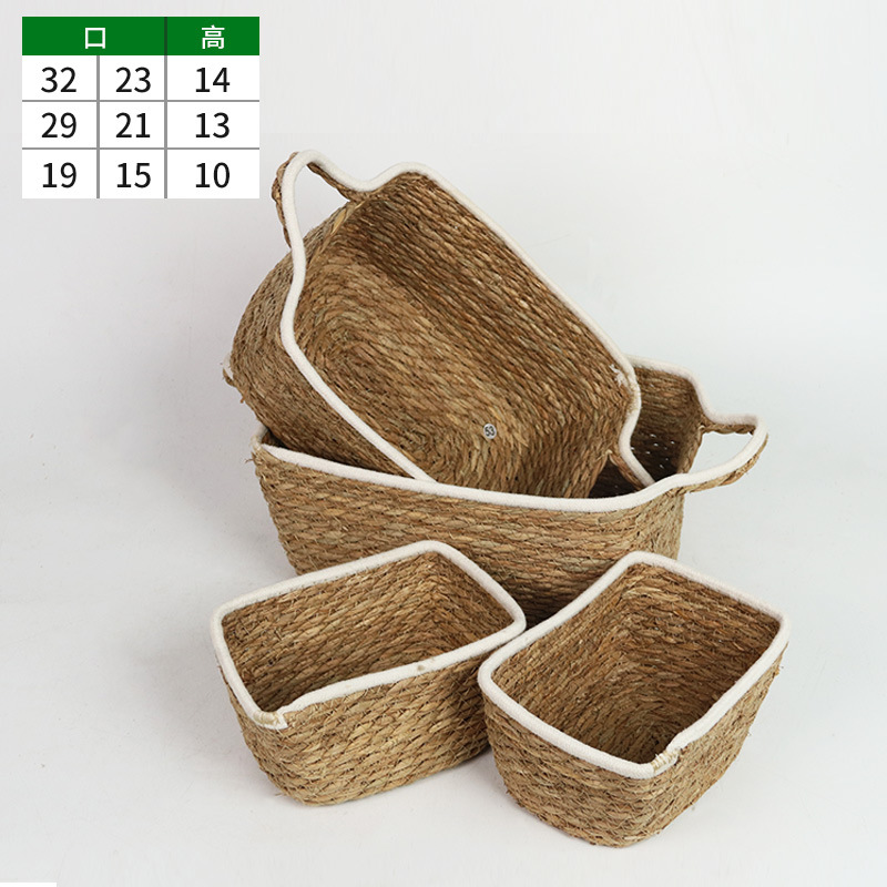 Maceta de Hierba Tejida a Mano Decorativa para Interior y Balcón