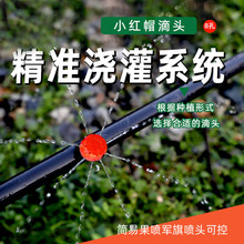 批发八孔流量可调滴灌喷头红色 8孔可调压力补偿滴头农用园林灌溉