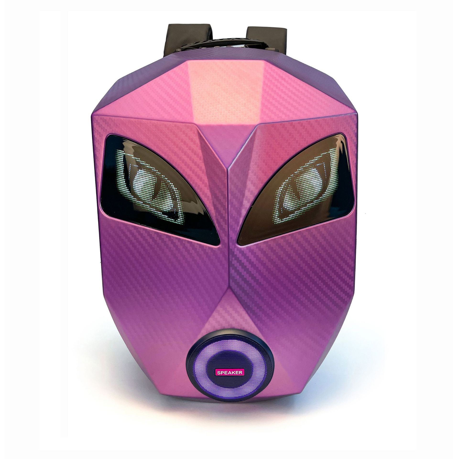 Iron Man mochila de montar altavoz LED locomotora bolsa elástica con caja de PC y forro de poliéster prismático gran capacidad