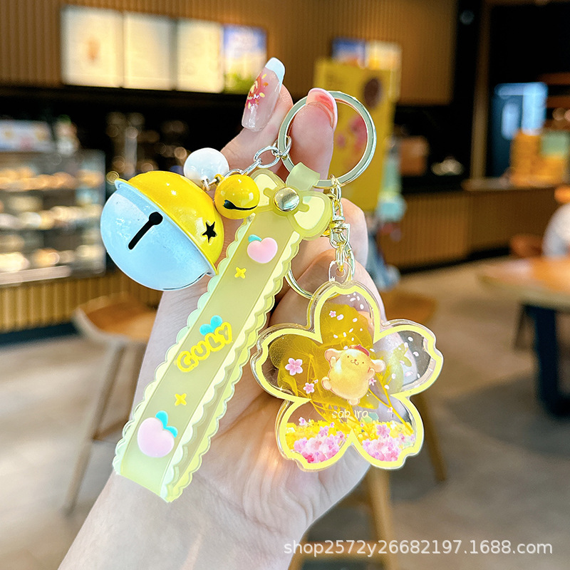 노란 벚꽃 푸딩 개/소프트 로프 y/벨