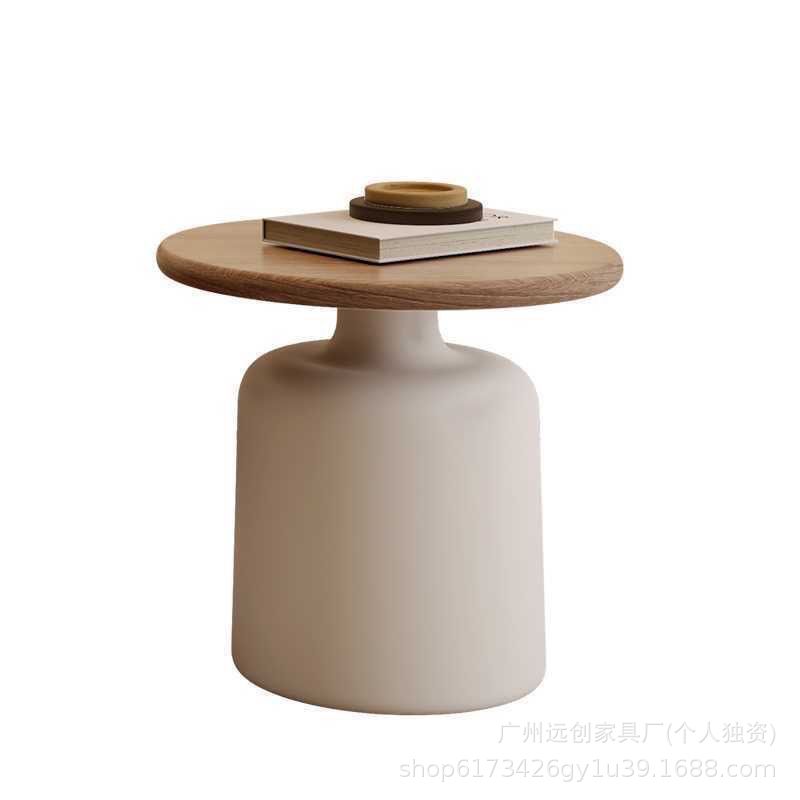 우드 컬러 + 밀크 화이트 베이스 [직경 50cm]