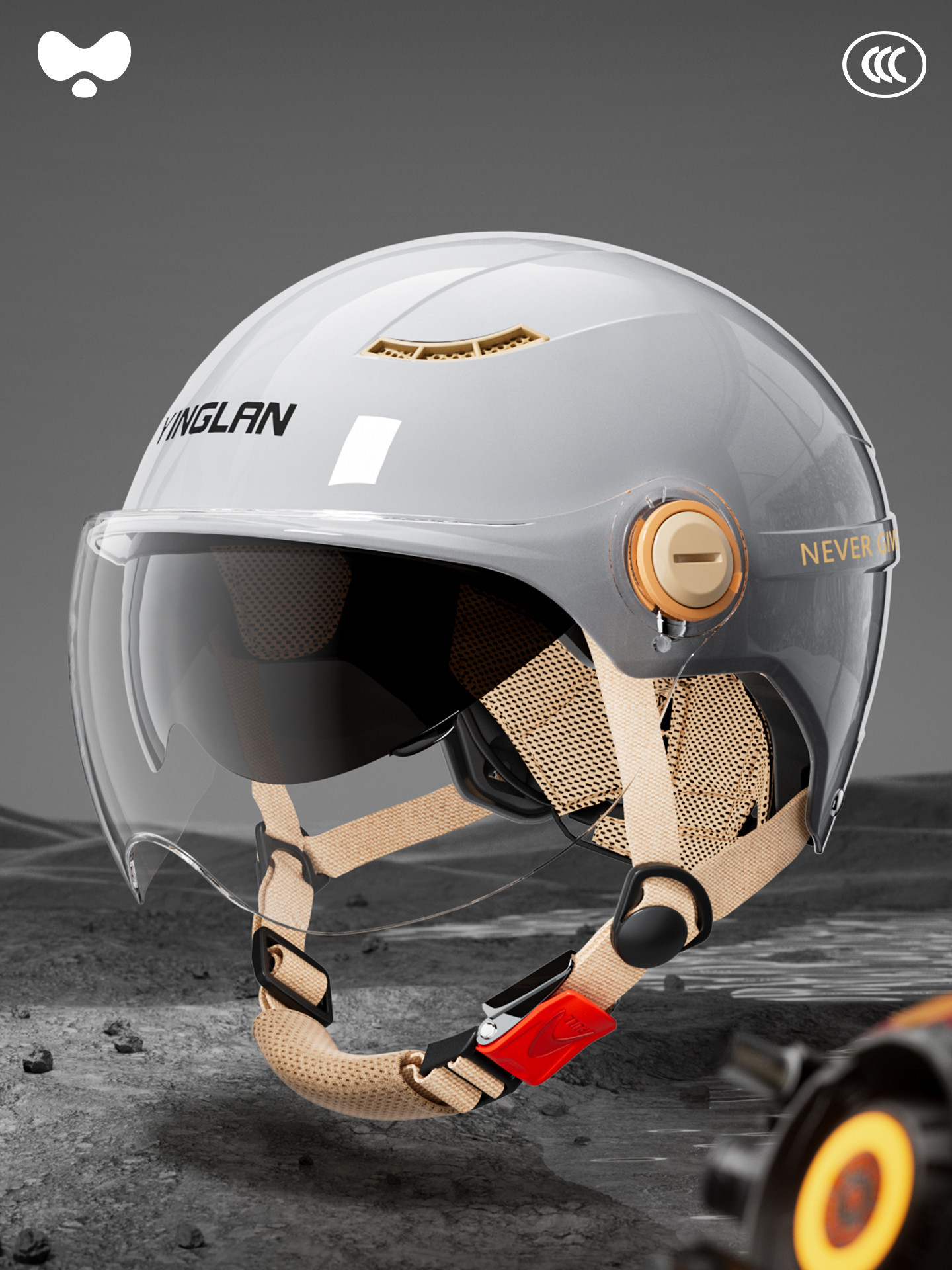 Motorcycle Helmet: Universal Motosiklet kaskı (dəbilqə) - 3c-double-lens-starry-sky-grey-hd-short-lens