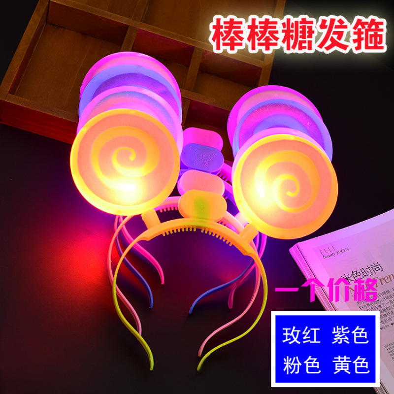 Concierto de apoyo accesorios luminosos toque de cabeza corn de ciervo corn de buey corn de cabello bandas de lámpara orejas de conejo corona al por mayor