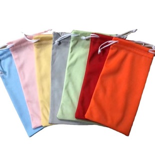 Spot new microfiber glasses bag solid color drawstring beveled mobile phone storage bag sunglasses bag wholesale