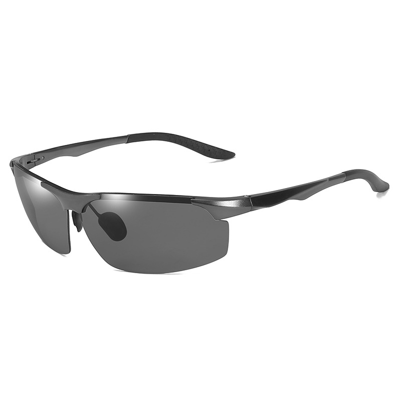 クロスボーダー新しいアルミマグネシウム変色サングラス昼夜偏光ナイトビジョンスポーツサイクリングメガネ卸売 8003
