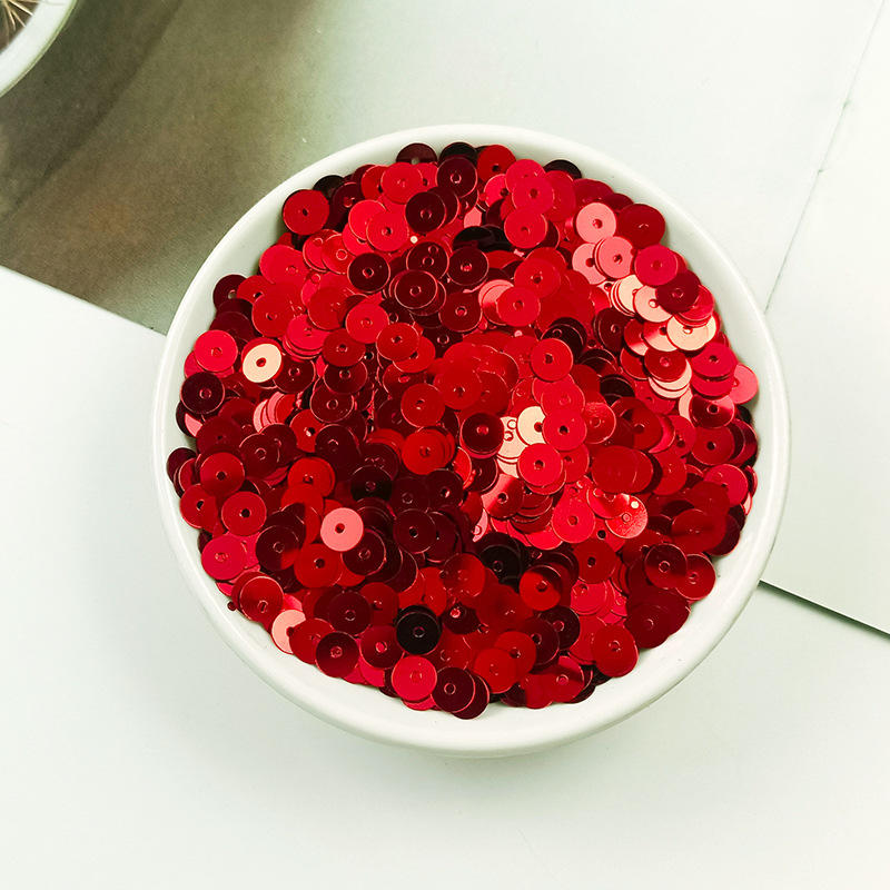 Yaluo PET lentejuelas 6MM ronda plana agujero medio DIY plata fondo multicolor de detección de Chuck de comercio exterior color mezclado PIN de fábrica