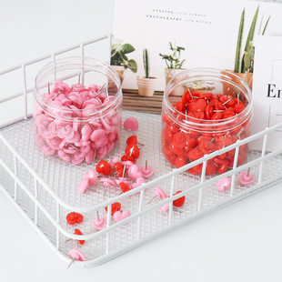 Ins Heart-Shaped Push Pins, Plastic Colorful Flat Head Cork Pins, 150 Pieces, Transparent Creative Heart-Shaped Push Pins