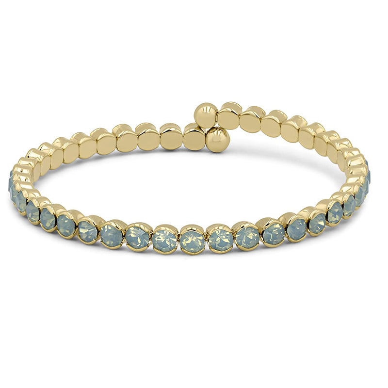 Cross Border 14K Gold Plated Ladies Bracelet Ladies Bracelet Square Crystal Zircon Memory Line Adjustable Size Jewelry