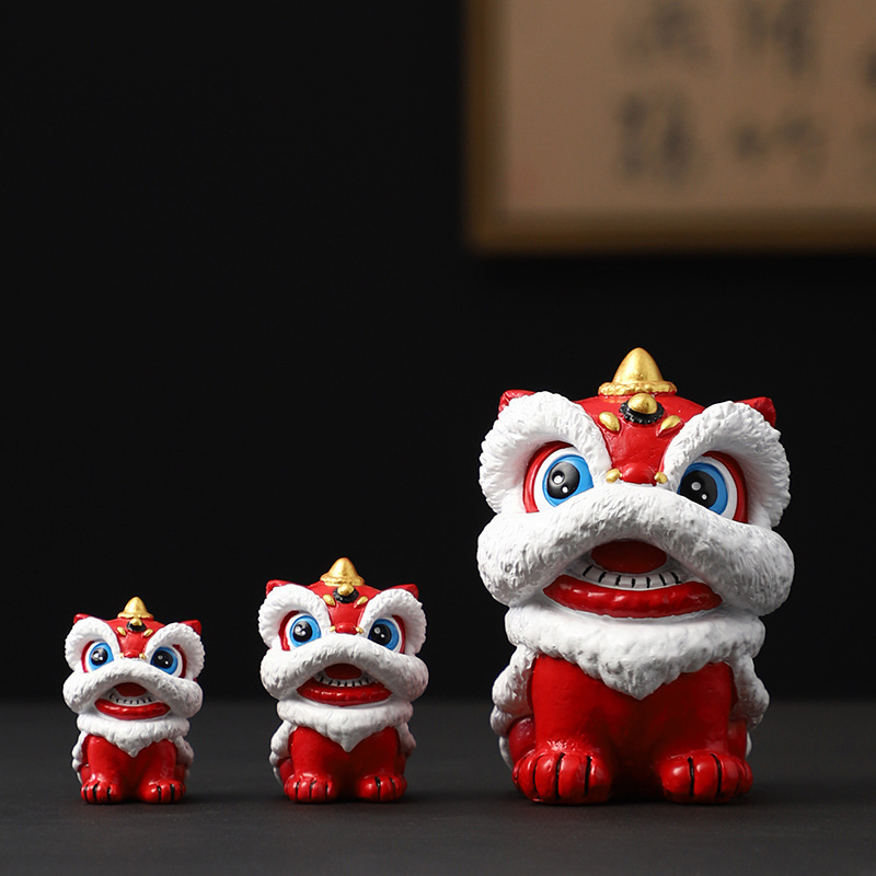 National style red festive lion dance ornaments to send customers to foreigners high-level sense handicraft gift creative birthday gift