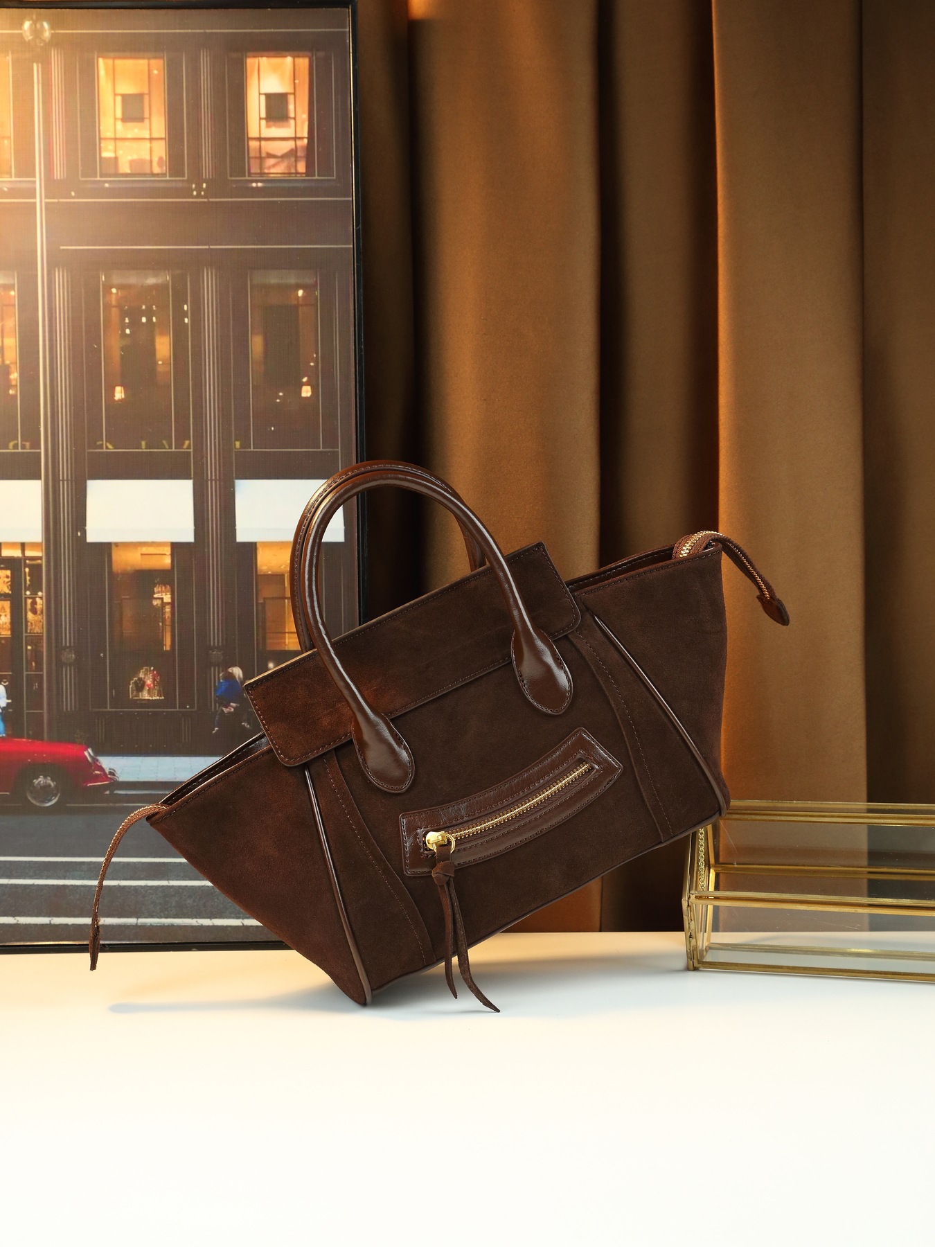 Women's Smiley Face Handbag Large Capacity Pu Leather Shoulder Bag_voghion.com