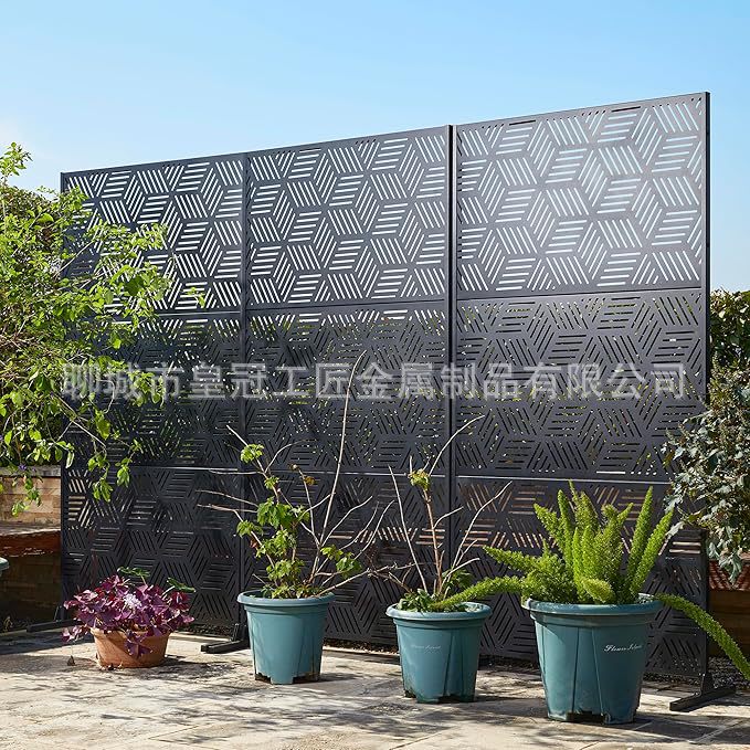 Iron Art Screen Partition Courtyard Privacy Metal Barrier Galvanized Sheet Removable Sofa Background Wall