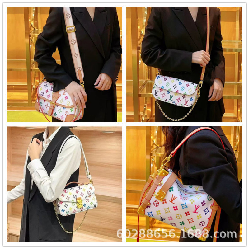 New cross-border M LV women's bags: baguette bag, messenger bag, bucket bag, shell bag, makeup bag, underarm bag, mahjong bag New cross-border M LV women's bags: baguette bag, messenger bag, bucket bag, shell bag, makeup bag, underarm bag, mahjong bag