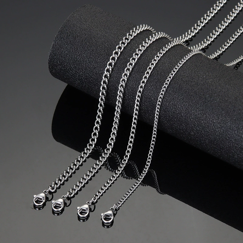 Титановая сталь ожерелье Чистая цепь из нержавеющей стали металлическая боковая цепь из скручивания цепи ювелирные аксессуары тонкие цепи diy цепи подвеска