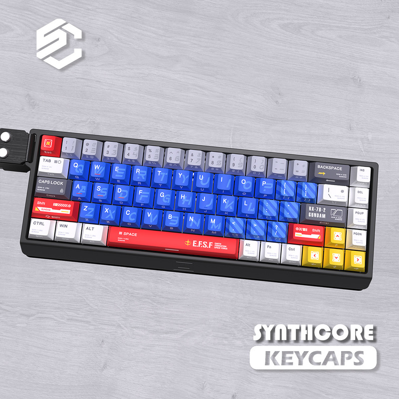 Gundam V2 Keycaps Made of Pbt Material with Translucent Matte Finish, Compatible with Wooting Ez63Made68 Hero68Nd63 Night Demon Keys