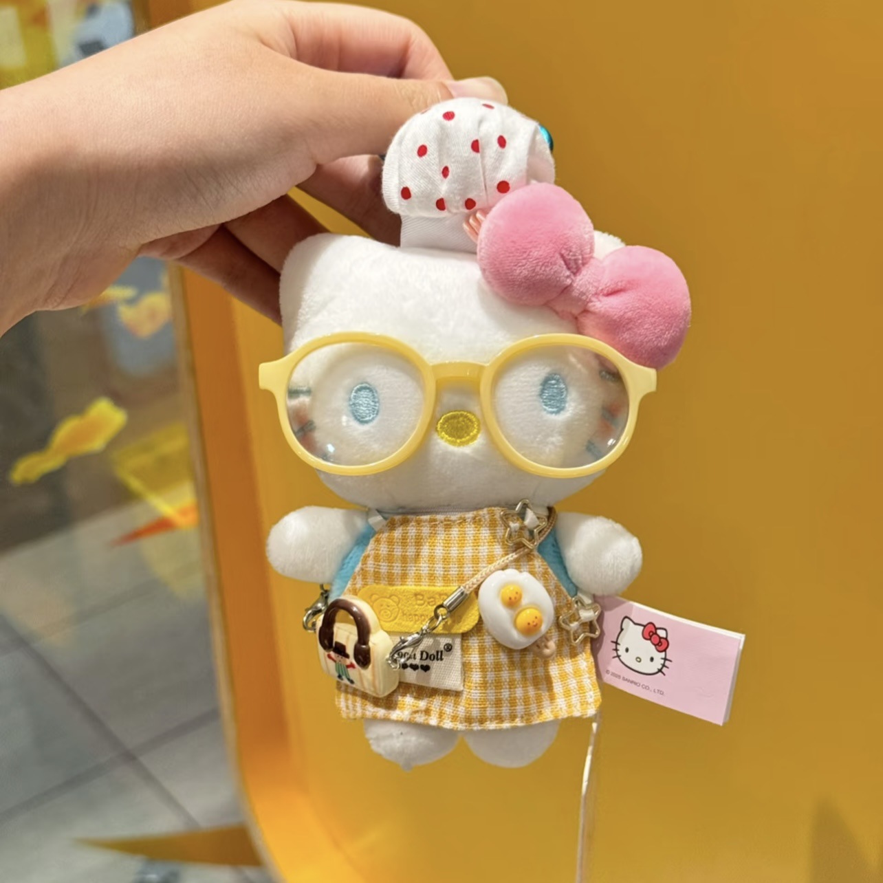 Genuino clásico KT Hello Kitty mochila bolso colgante dibujos animados lindo hellokitty llavero muñeca de felpa mujer