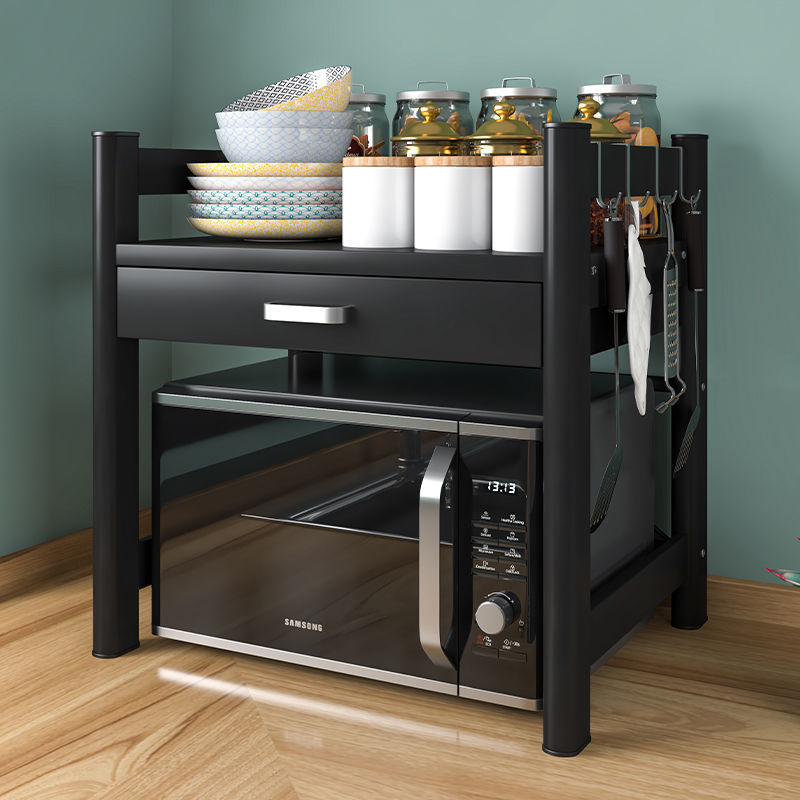 전자 레인지 주방 선반 개폐식 더블 레이어 오븐 보관 랙 홈 다기능 선반 수조 AliExpress