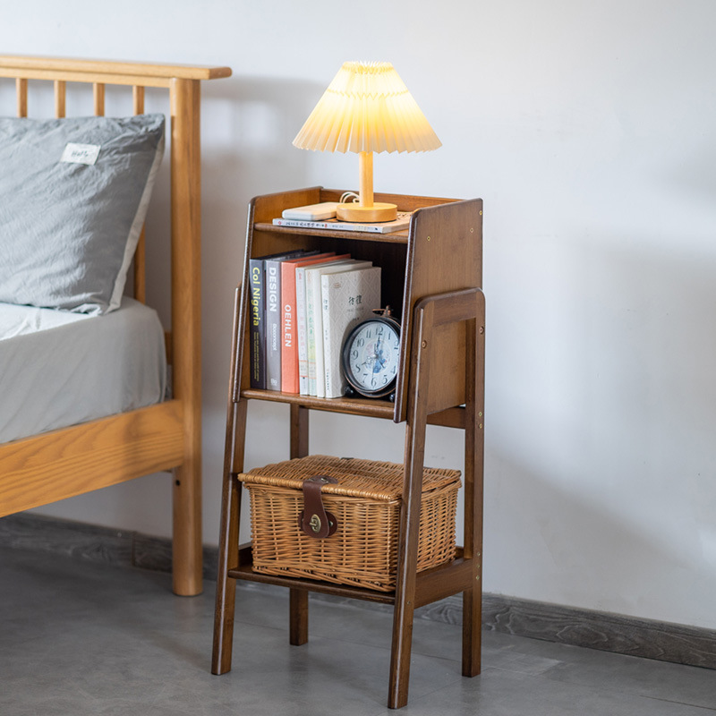 Estantería retro color nogal Gabinete combinado Estante de libro de imágenes para niños Sala de estar Estante lateral de TV simple Estante de almacenamiento de piso Nuevo