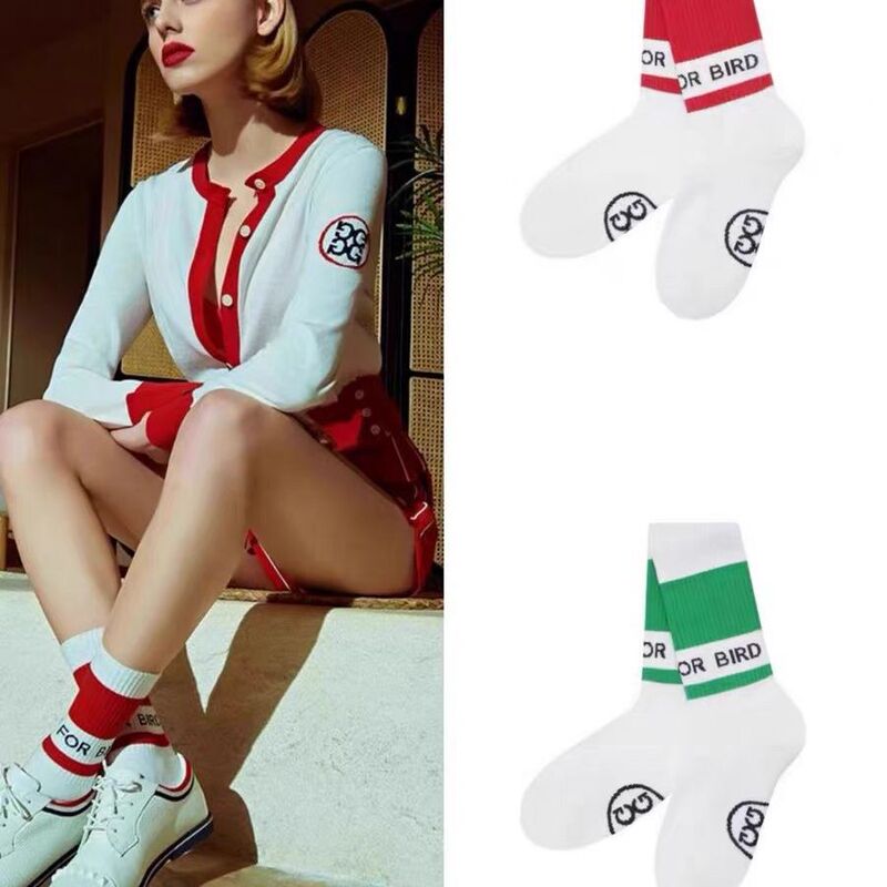 New Golf Socks Women's Mid-Calf Socks All-Match Outdoor Sports Elastic Mid-Calf Golf Socks Women's All-Match Outdoor Sports