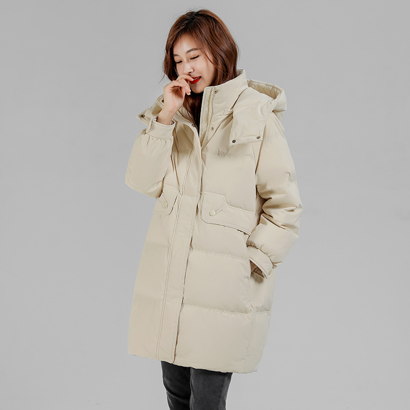 正品牌羽绒服女2023冬季新款韩版加厚面包服时尚宽松90白鸭绒外套