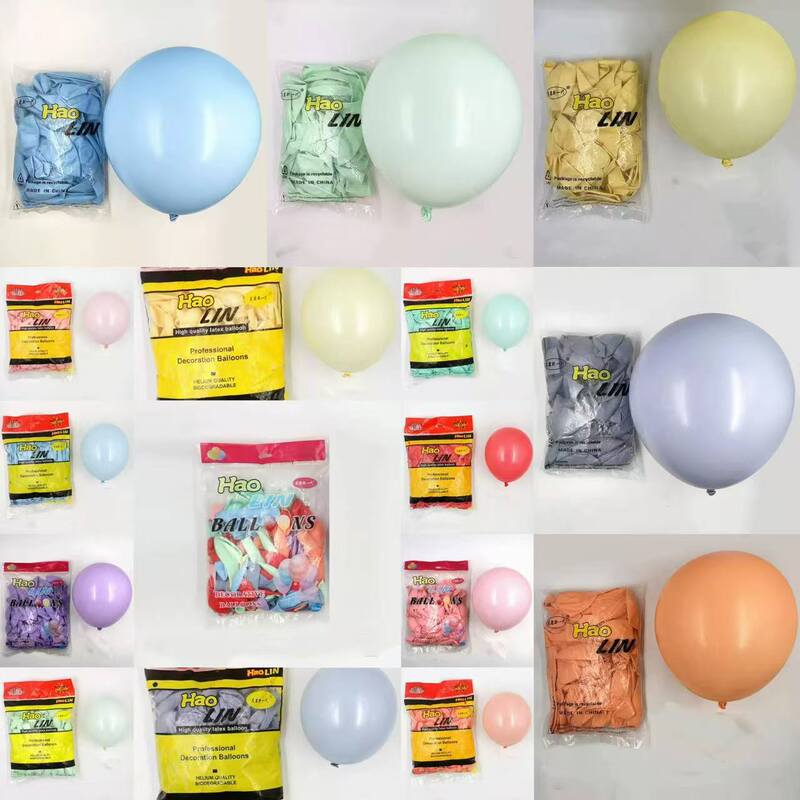 Haolin 5-Inch 10-Inch 2.2g 12-Inch 2.8g 18inch Macaron-Colored Latex Balloons for Birthday Party Decoration
