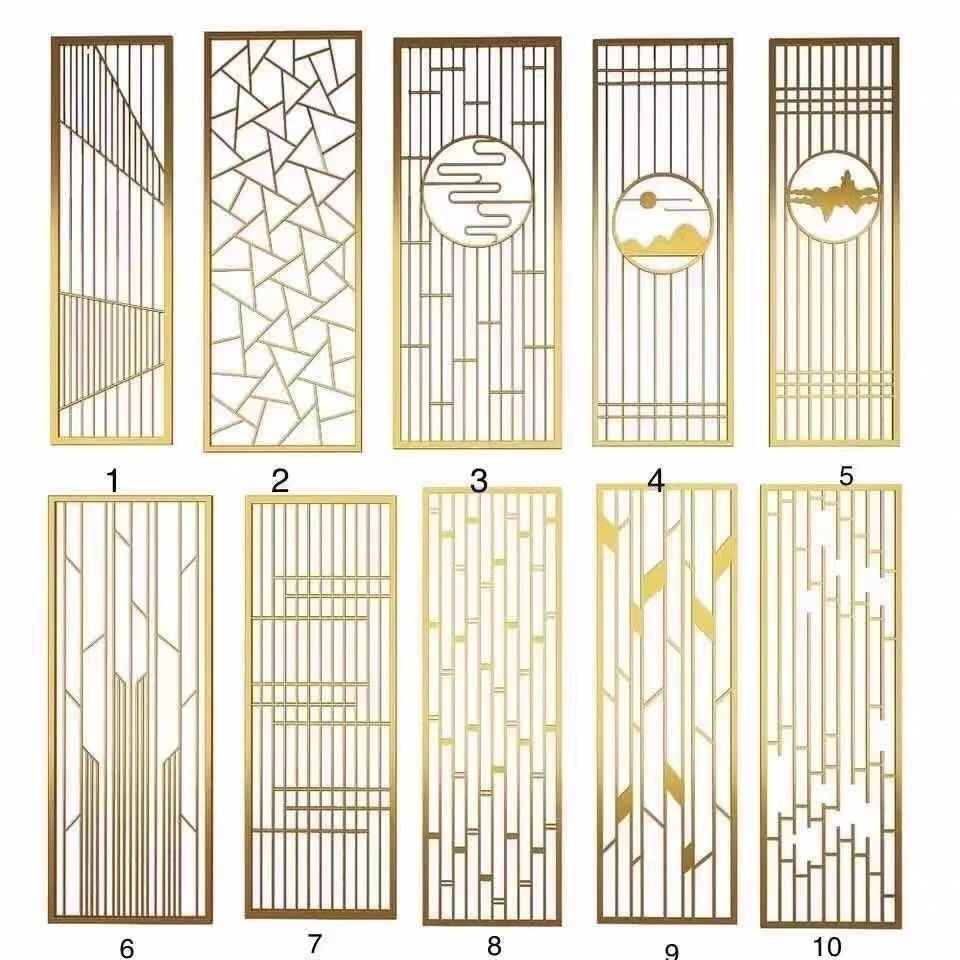 Stainless Steel Metal Entryway Living Room Iron Art Screen Partition Simple Modern Office Lattice Hollow Decoration