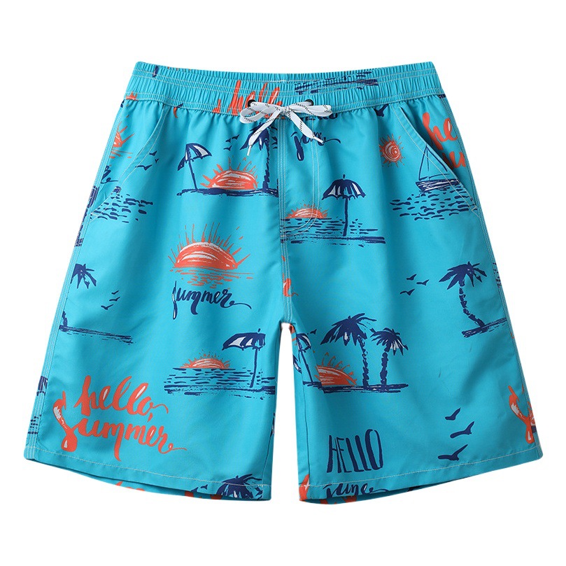 Aprobación directa de fábrica de pantalones cortos de playa nuevos para hombre y mujer del 2025, estilo casual para parejas en vacaciones de playa, corte holgado, pantalones cortos de secado rápido.